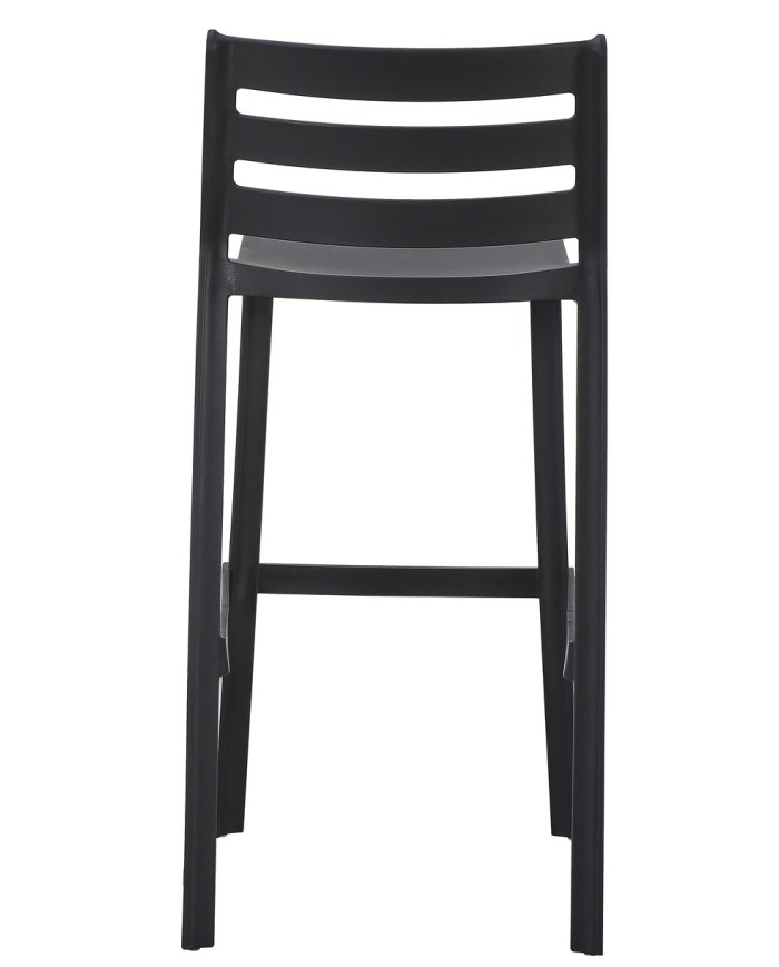 Taburete MADEIRA, apilable, polipropileno negro