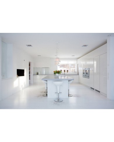 Taburete AUSTIN ( M ), cromado, abs blanco