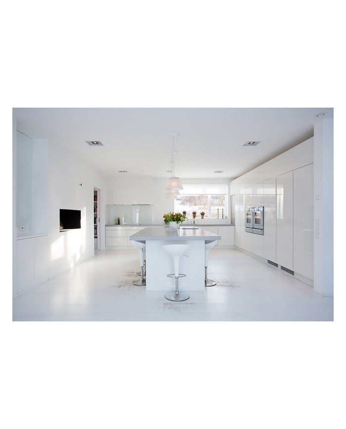 Taburete AUSTIN ( M ), cromado, abs blanco