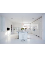 Taburete AUSTIN ( M ), cromado, abs blanco