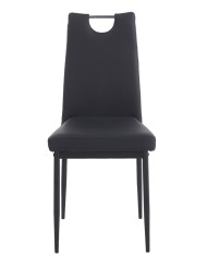Silla AROSA, apilable, metal, similpiel negra