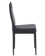 Silla AROSA, apilable, metal, similpiel negra