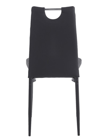 Silla AROSA, apilable, metal, similpiel negra