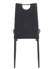 Silla AROSA, apilable, metal, similpiel negra