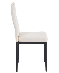 Silla AROSA, apilable, metal, similpiel blanca