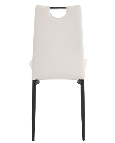 Silla AROSA, apilable, metal, similpiel blanca