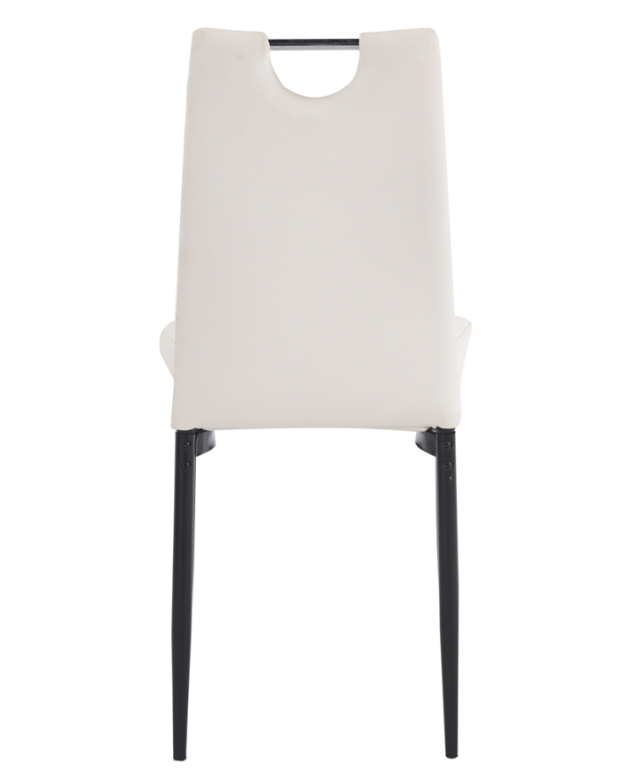 Silla AROSA, apilable, metal, similpiel blanca