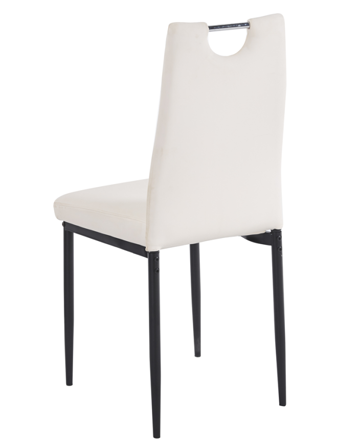 Silla AROSA, apilable, metal, similpiel blanca
