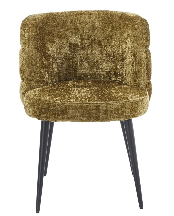 Silla BERG, metal, tapizado tejido cremona verde