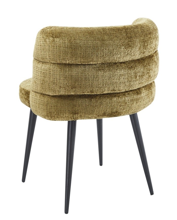 Silla BERG, metal, tapizado tejido cremona verde