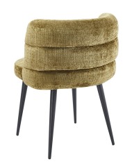 Silla BERG, metal, tapizado tejido cremona verde