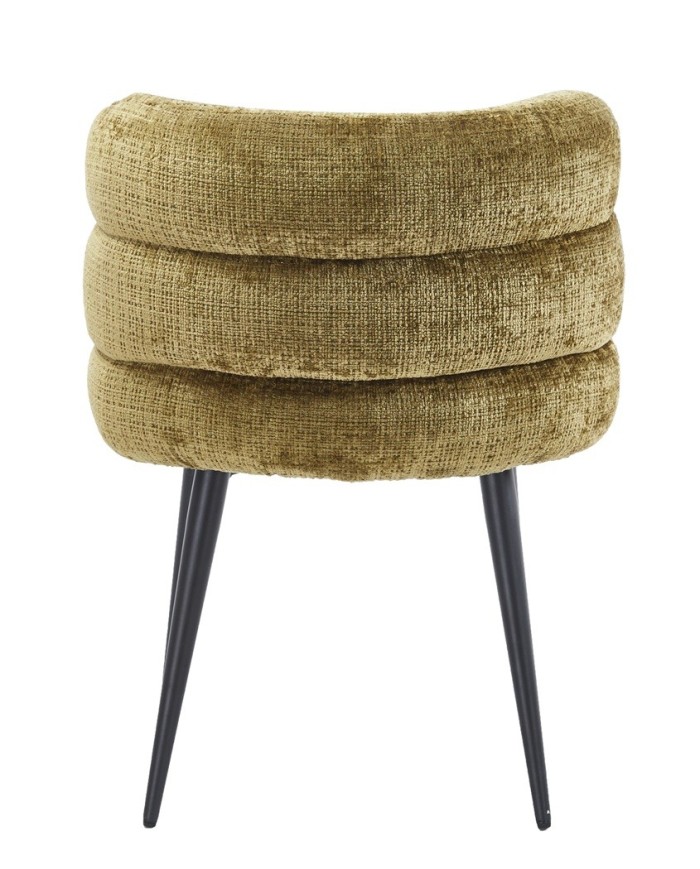 Silla BERG, metal, tapizado tejido cremona verde