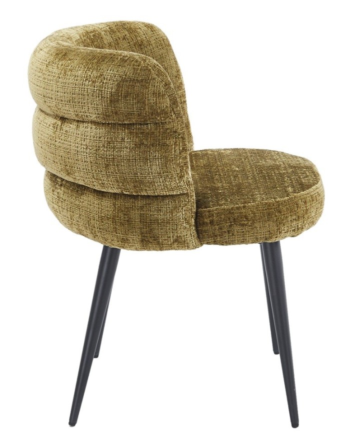 Silla BERG, metal, tapizado tejido cremona verde