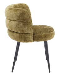 Silla BERG, metal, tapizado tejido cremona verde
