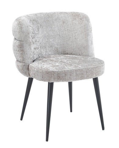 Silla BERG, metal, tapizado tejido cremona gris
