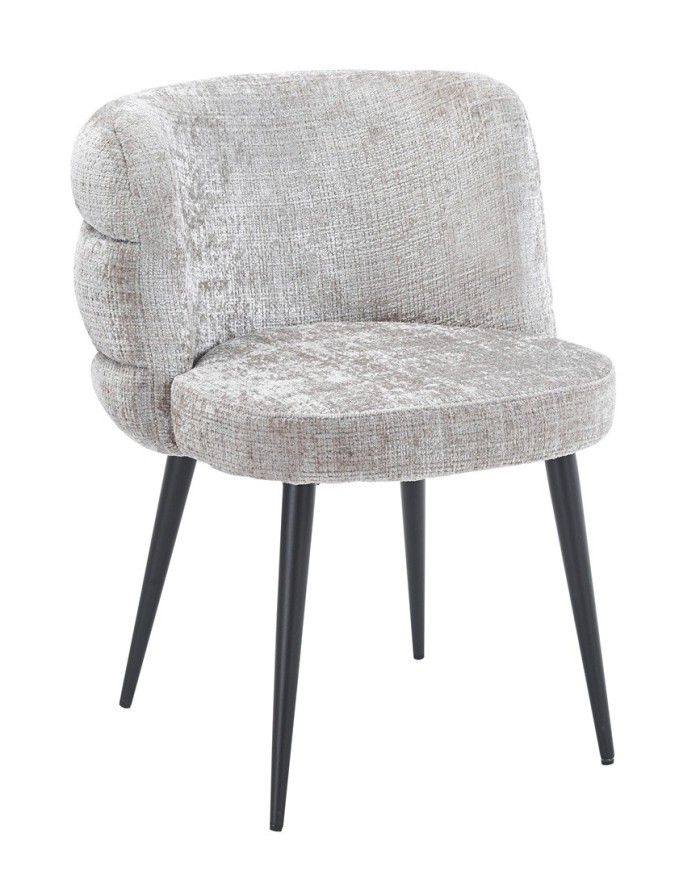 Silla BERG, metal, tapizado tejido cremona gris