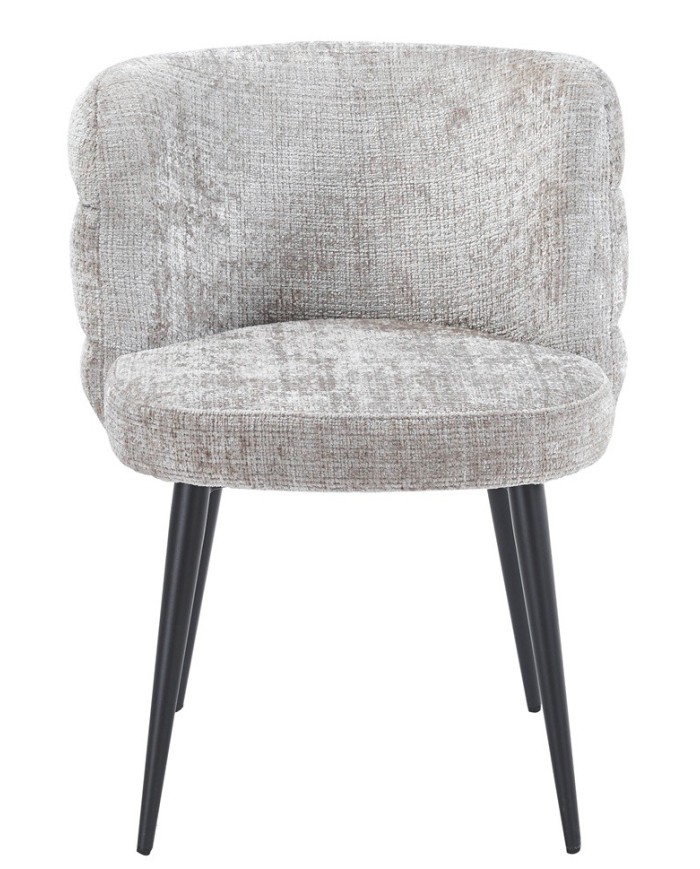 Silla BERG, metal, tapizado tejido cremona gris