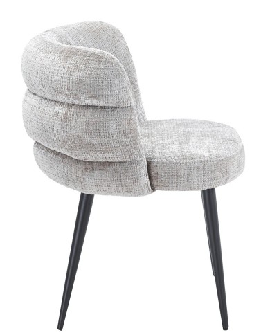 Silla BERG, metal, tapizado tejido cremona gris