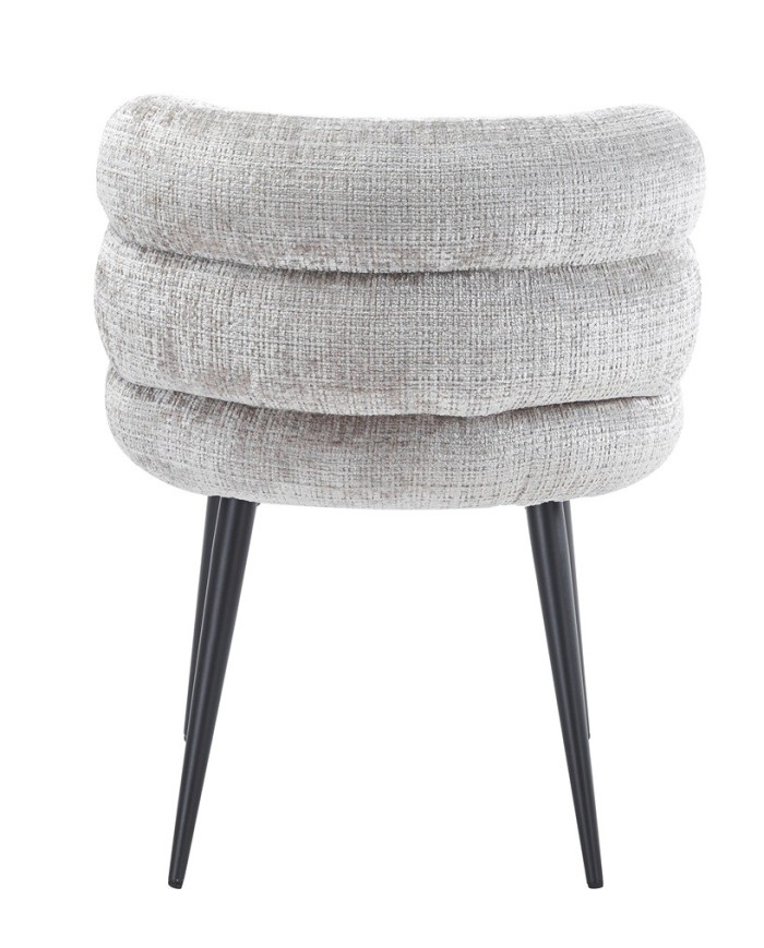 Silla BERG, metal, tapizado tejido cremona gris