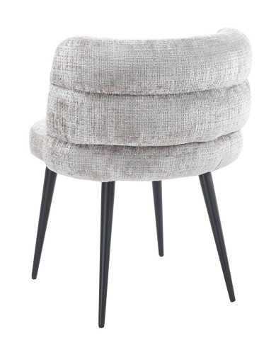 Silla BERG, metal, tapizado tejido cremona gris