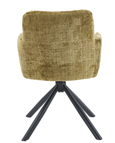 Sillón VADUZ, metal, giratorio, tapizado tejido cremona verde