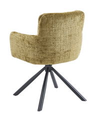 Sillón VADUZ, metal, giratorio, tapizado tejido cremona verde