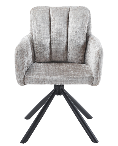 Sillón VADUZ, metal, giratorio, tapizado tejido cremona gris