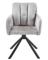 Sillón VADUZ, metal, giratorio, tapizado tejido cremona gris