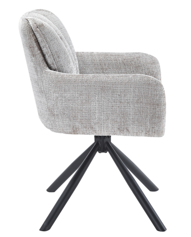 Sillón VADUZ, metal, giratorio, tapizado tejido cremona gris