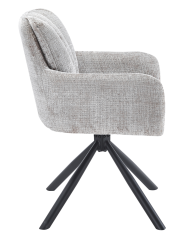 Sillón VADUZ, metal, giratorio, tapizado tejido cremona gris