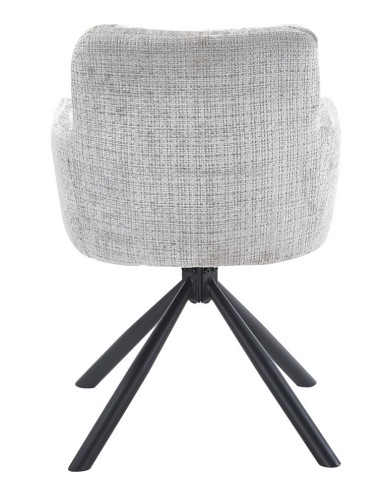 Sillón VADUZ, metal, giratorio, tapizado tejido cremona gris