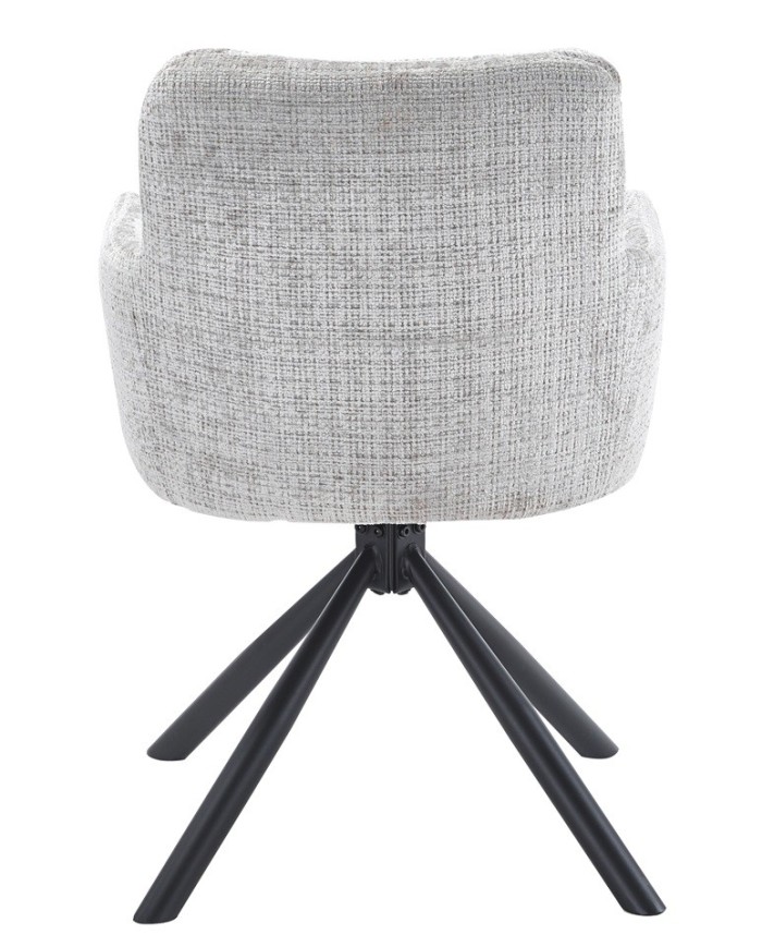 Sillón VADUZ, metal, giratorio, tapizado tejido cremona gris