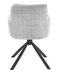 Sillón VADUZ, metal, giratorio, tapizado tejido cremona gris