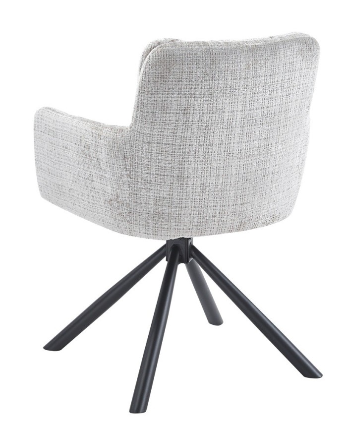 Sillón VADUZ, metal, giratorio, tapizado tejido cremona gris