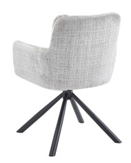 Sillón VADUZ, metal, giratorio, tapizado tejido cremona gris