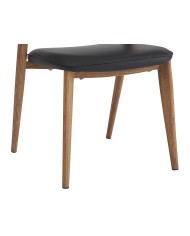 Silla CALABRIA, metal acabado de color madera, similpiel negra