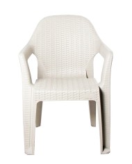 Sillón CIES, apilable, polipropileno blanco