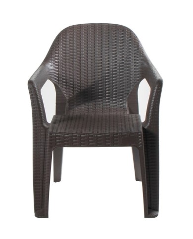 Sillón CIES, apilable, polipropileno marrón chocolate