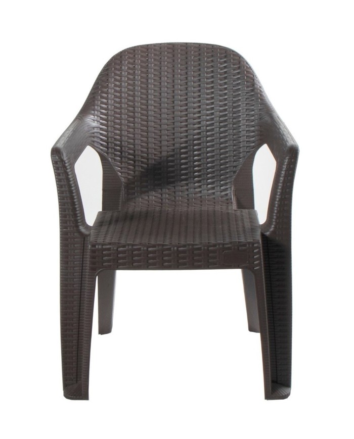 Sillón CIES, apilable, polipropileno marrón chocolate