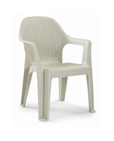 Sillón CIES, apilable, polipropileno capuccino