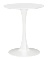 Mesa TUL (SI), base de metal, tapa lacada blanca, 60 cms de diámetro