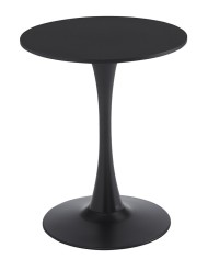 Mesa TUL (SI), base de metal, tapa lacada negra, 60 cms de diámetro