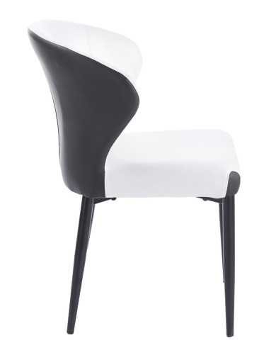 Silla DAVOS, metal, tapizado similpiel marrón y blanco