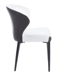 Silla DAVOS, metal, tapizado similpiel marrón y blanco