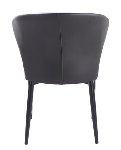 Silla DAVOS, metal, tapizado similpiel marrón y blanco