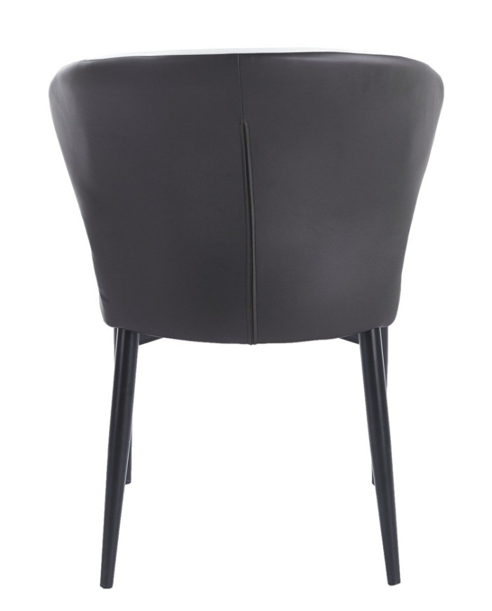 Silla DAVOS, metal, tapizado similpiel marrón y blanco