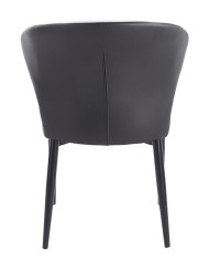 Silla DAVOS, metal, tapizado similpiel marrón y blanco