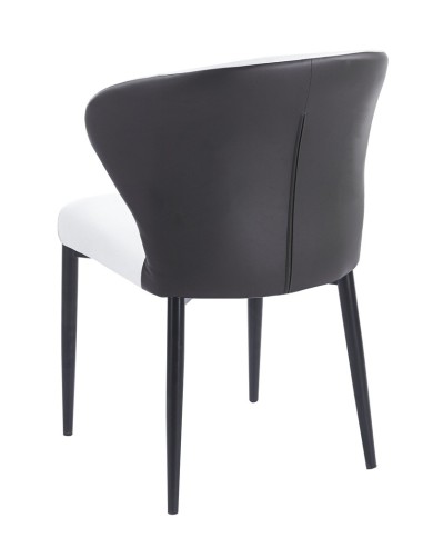 Silla DAVOS, metal, tapizado similpiel marrón y blanco