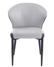 Silla DAVOS, metal, tapizado similpiel marrón y gris