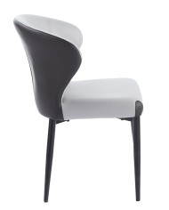 Silla DAVOS, metal, tapizado similpiel marrón y gris